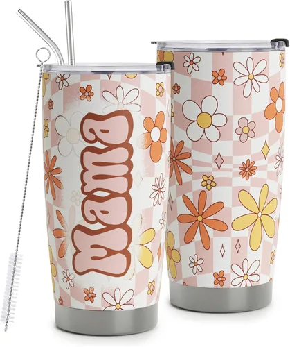 Vista 9 de Regalos para mamá autista, taza de viaje de conciencia sobre el autismo con popote para mamá, tazas de acero inoxidable para autismo de 20 onzas