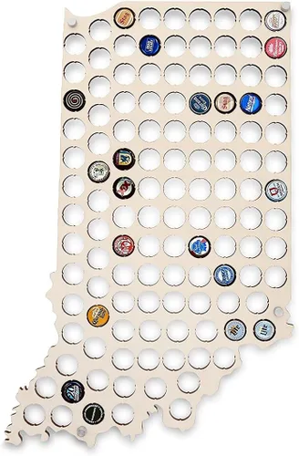 Vista 34 de Torched Tapa de cerveza Mapa Alabama, Estados Unidos tapa de cerveza titular decoración de pared, regalo para amantes de la cerveza para hombres