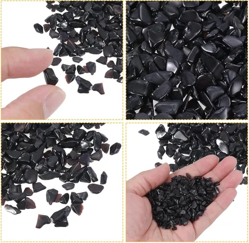 Vista 4 de MECCANIXITY Piedras pulidas de 3.53 oz/0.22 libras, 0.197-0.276 in, cristal triturado natural, piedras pulidas irregulares, decoración de grava