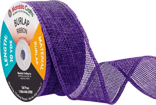Vista 30 de Mandala Crafts Cinta de arpillera negra de 1.5 pulgadas de ancho para manualidades, rollo de 20 yardas de cinta rústica de arpillera para coronas