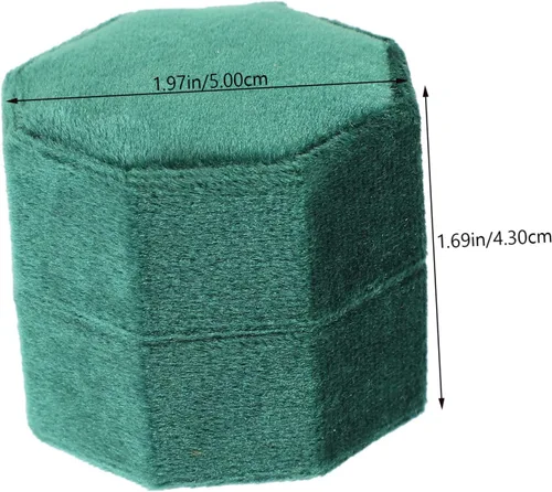 Vista 4 de BESTonZON Caja de tres cajas de anillos Anillos de promesa para parejas Estante de exhibición pequeño Joyero para mujer Caja de anillo de fieltro