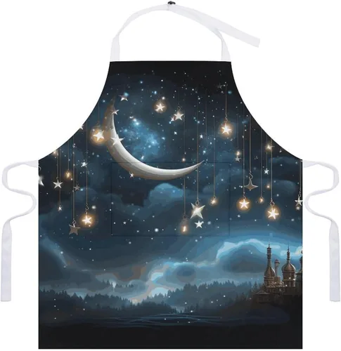 Vista 7 de MUSM Delantal para adultos – 27.6 x 31.5 pulgadas, delantales de poliéster resistentes con dos bolsillos grandes, delantal de cocina impermeable