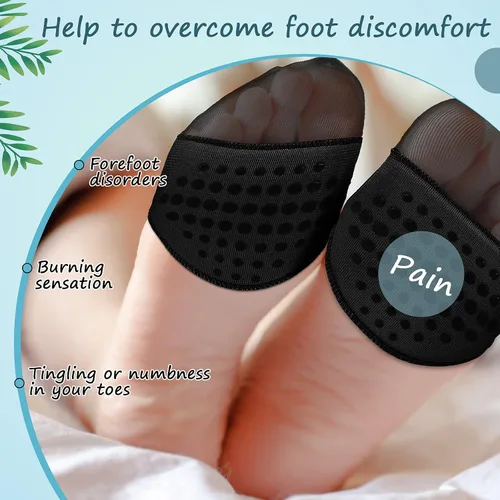 Vista 21 de 10 pares de calcetines para mujer con almohadillas acolchadas, almohadillas para el antepié, cojines medios calcetines, protectores antideslizantes