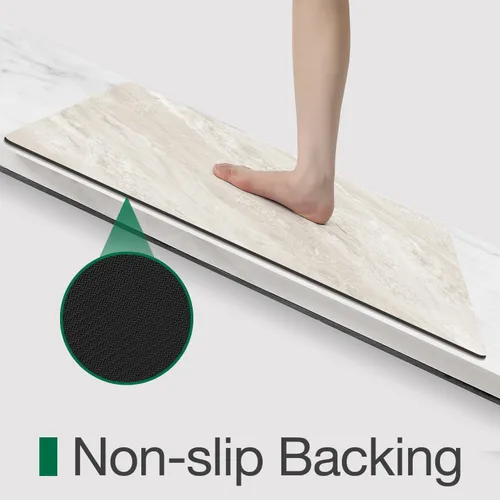 Vista 6 de LUMI Tapetes de baño ultra delgados, superabsorbentes, de secado rápido, antideslizantes, para debajo de la puerta, bañera, lavabo y ducha, 17 x 30