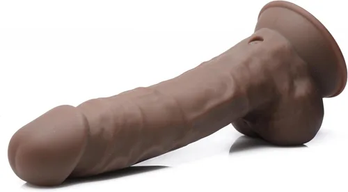 Vista 3 de Consolador vibrador de silicona hipoalergénica Silexpan de 9 pulgadas - Oscuro