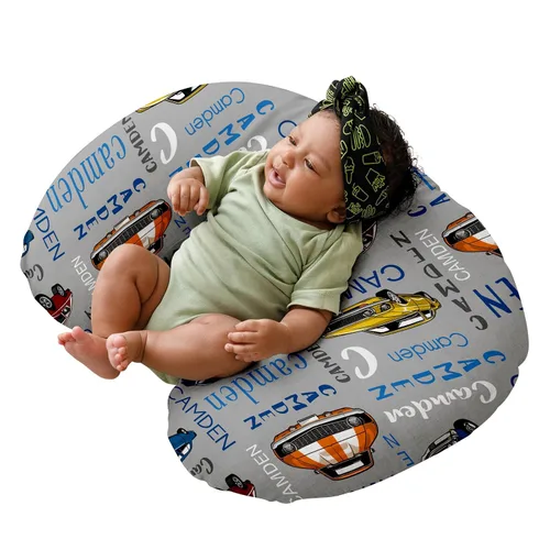 Vista 13 de Funda de almohada de lactancia personalizada con patrón de automóvil, funda de almohada para lactancia materna para biberón o lactancia materna