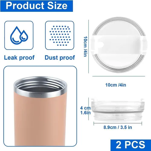 Vista 2 de 2 piezas de tapa de vaso para taza Stanley de 40oz, a prueba de polvo, a prueba de derrames, resistente a salpicaduras, tapa de repuesto para taza