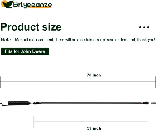 Vista 3 de GY21641 GY21287 Cable de control para John Deere D100 D105 D110 D120 D125 D130 X125 X145 cortacésped