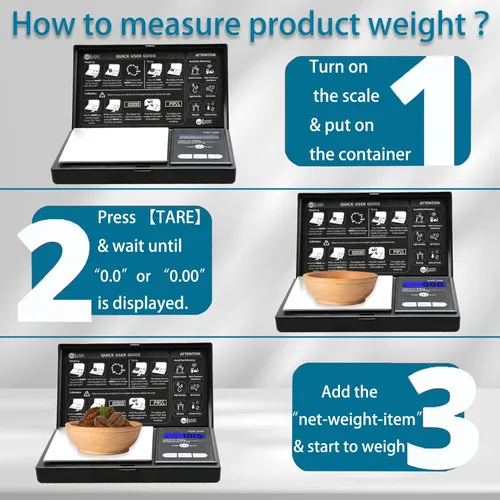 Vista 6 de Weigh Gram 200g Báscula Digital de Bolsillo de Gramos 0.01g de Precisión, Mini Báscula Digital de Gramos 200g x 0.01g, Pequeña Báscula de Alimentos