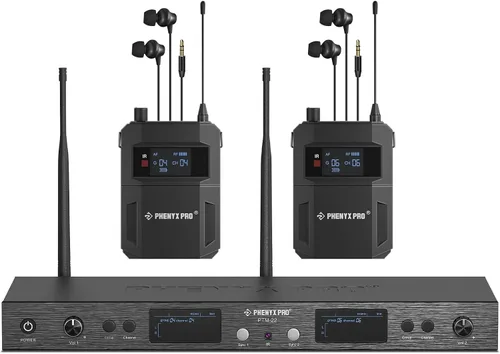 Vista 5 de Phenyx Pro PTM-11/PTM-22 Sistema de monitores intrauditivos mono inalámbricos con receptor Bodypack, rendimiento con frecuencias ajustables