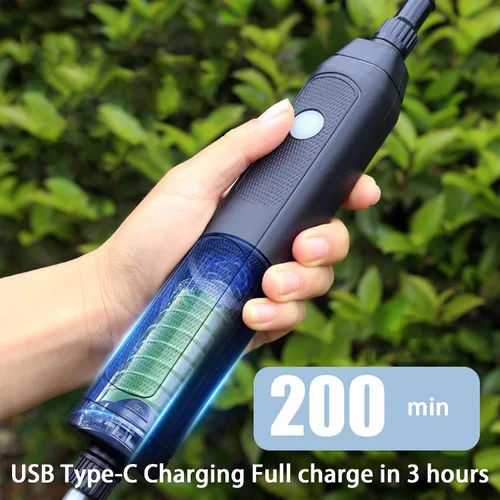 Vista 3 de Pulverizador eléctrico de jardín de 2 galones, pulverizador eléctrico con mango recargable por USB, 3 boquillas de niebla, varita retráctil