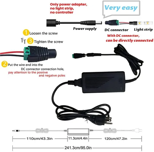 Vista 4 de Fuente de alimentación de 12 voltios, 5 A, 60 W, convertidor de adaptador de corriente alterna, 100 V-240 V CA a CC 12 voltios, adaptador