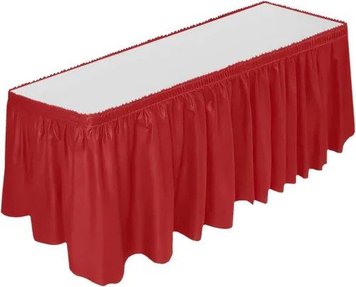 Vista 8 de DecorRack Falda de mesa, 29 pulgadas x 14 pies, sin BPA, desechable, reutilizable, rectangular, color negro (paquete de 1)