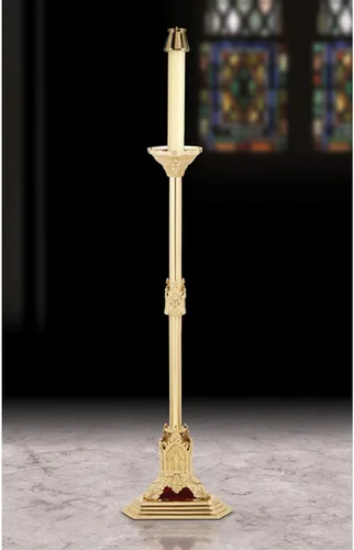Vista 2 de Christian Brands Sudbury Latón Paschal Series Portavelas de altar, 44 pulgadas