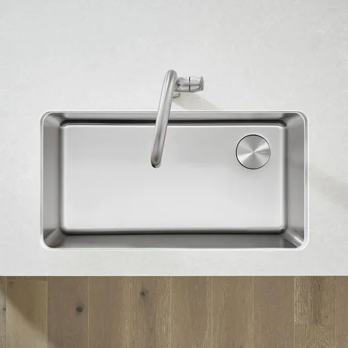 Vista 3 de BLANCO, Fregadero de cocina FORMERA de acero inoxidable 442763 con un solo tazón, 33 x 18 pulgadas