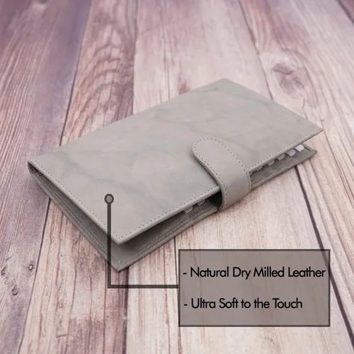 Vista 4 de Billetera larga plegable para hombre, talla única, RFID_GreySnapClose_Butter Touch, Cartera larga plegable