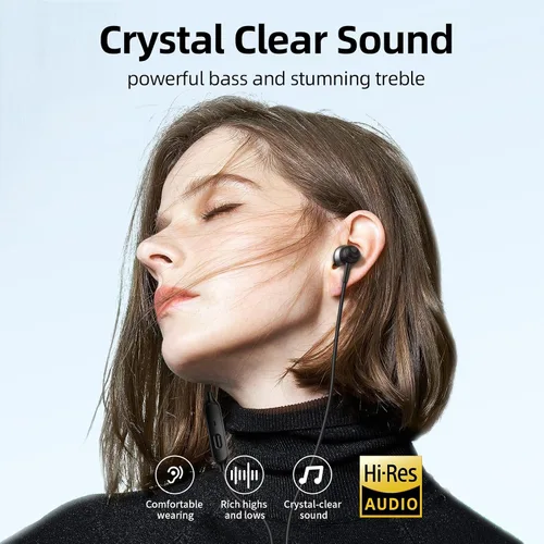 Vista 3 de Auriculares con cable con micrófono, auriculares intrauditivos con cable con sonido estéreo, auriculares con cable de aislamiento de ruido