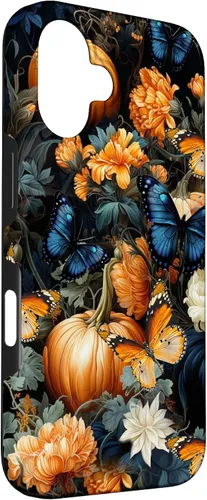 Vista 3 de iPhone 16 Autumn Leaves Butterflies Pumpkins Fall Season Thanksgiving Case