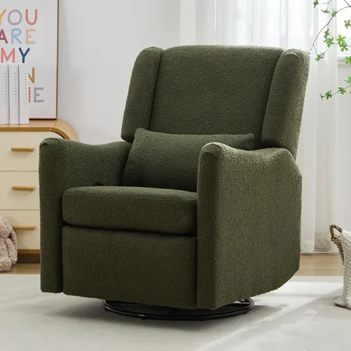 Vista 22 de JIVOIT Silla decorativa de barril giratorio de 360°, sillón redondo giratorio de 36.6 pulgadas con diseño de cojín de doble capa, sofá individual
