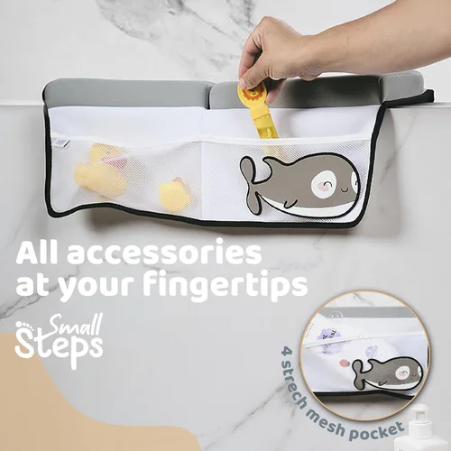 Vista 6 de Small Steps Juego de rodilleras y coderas de baño, almohadilla ergonómica para el baño del bebé con espuma viscoelástica y diseño antideslizante