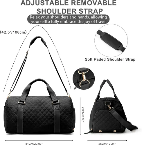 Vista 2 de Bolsa de viaje para gimnasio, bolsa de hombro para mujer, bolsa de hombro para fin de semana