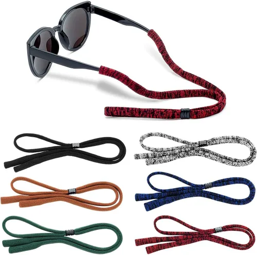 Vista 9 de Correa para gafas (paquete de 6) soporte para gafas, correa de nailon elástico suave para hombres y mujeres