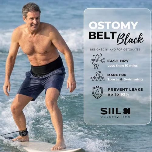 Vista 2 de SIIL Cinturón de ostomía para hombres y mujeres Aprobado por FSA y FHA Fundas premium para bolsas de ostomía Deportes y natación Cinturones