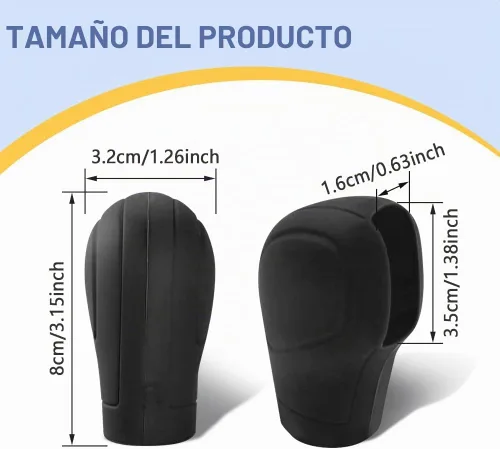 Vista 2 de Funda para Pomo de Palanca de Cambios de Automóvil, Funda para Palanca de Cambios de Automóvil, Protector de Palanca de Cambios de Auto Negro