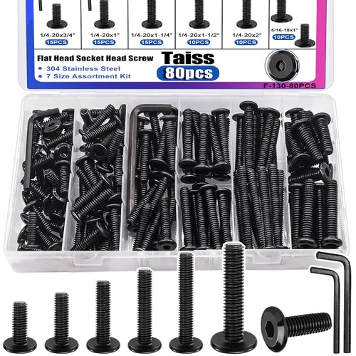 Vista 31 de Taiss 10 piezas de tornillos de cabeza hexagonal de 5/16-18x1, pernos para muebles, tornillos para muebles de acero inoxidable 304, pernos de 1/4