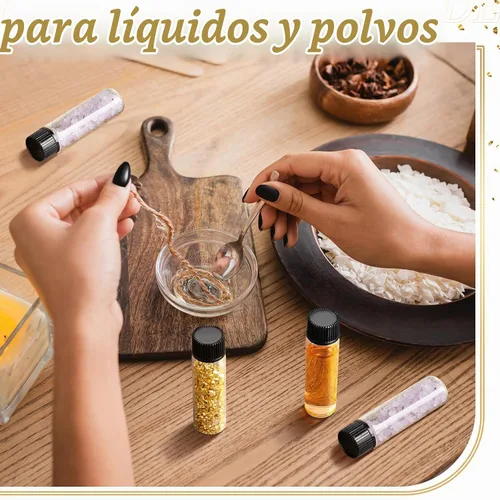 Vista 5 de Lallisa - 200 frascos de vidrio de 0.2 fl oz con tapas de rosca, botellas de vidrio pequeñas a prueba de fugas a granel, mini viales de muestra