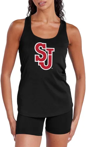 Vista 140 de Camiseta deportiva sin mangas oficial de NCAA Collegiate para mujer, con espalda cruzada, colección con logotipo primario