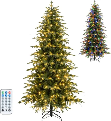 Vista 44 de GOFLAME Árbol de Navidad preiluminado de 7.5 pies con control remoto 3-Verde