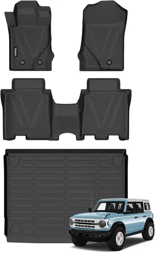 Vista 235 de Tapetes de piso para todo clima y forro de carga con respaldo para Chevrolet Suburban de 7 asientos 2021-2025 / GMC Yukon XL de 7 asientos