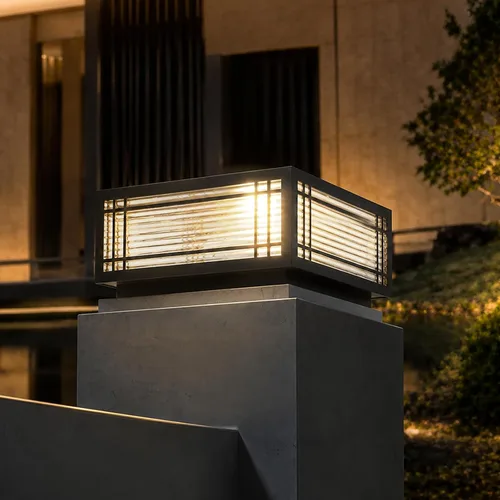 Vista 10 de Luces de poste al aire libre cableadas, modernas lámparas de pilar de valla