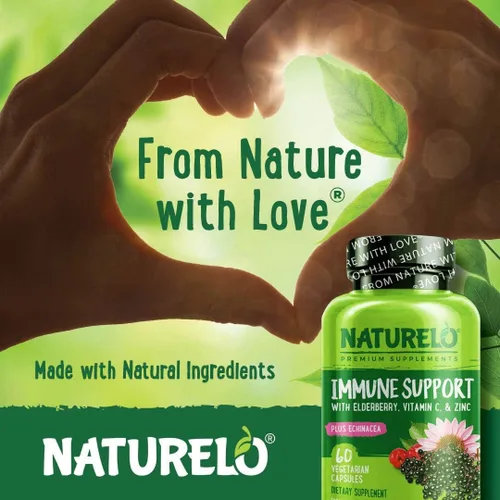 Vista 5 de NATURELO Apoyo Inmunológico – Vitamina C, Saúco, Zinc, Equinácea – Refuerzo Natural de la Inmunidad con Defensa Antioxidante, Herbal y Mineral - 60