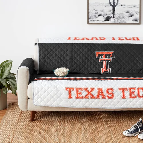 Vista 6 de NCAA Texas Tech Red Raiders - Protector de muebles reversible para sofá con correas elásticas, 75 x 110 pulgadas