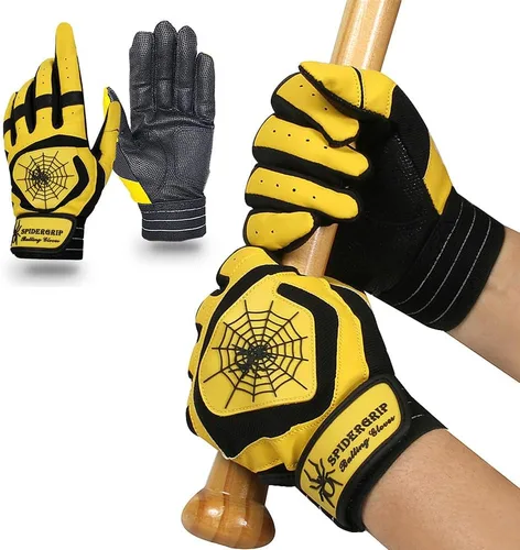 Vista 10 de J&S Sporting Spider Grip - Guantes de bateo de béisbol antideslizantes - Agarre antideslizante duradero para hombres y jóvenes jugadores