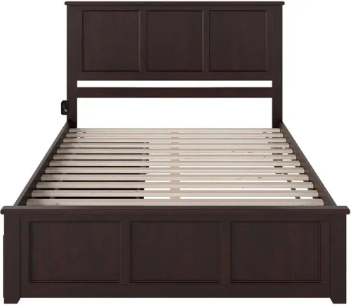Vista 4 de Cama con plataforma de almacenamiento Queen en Espresso