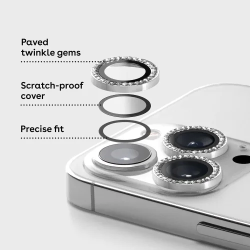 Vista 4 de CASETiFY Gema De Lente De Cámara [Fácil Aplicación] Para iPhone 16 Pro / 16 Pro Max - Azul Bebé