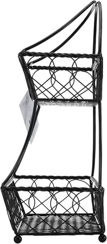 Vista 4 de Gourmet Basics by Mikasa Loop and Lattice - Cesta de frutas de metal