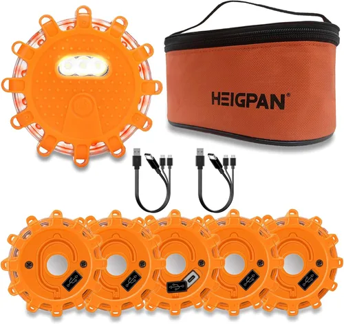 Vista 7 de HEIGPAN GP904B - Kit de luces LED recargables para carretera, luces de emergencia, advertencia de tráfico de coche, faro, disco intermitente, 9