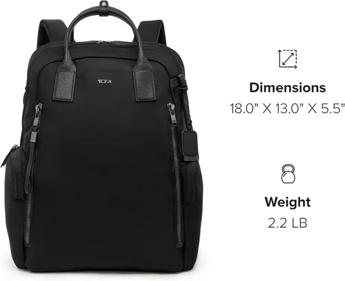 Vista 7 de TUMI Voyageur Atlanta Backpack - Mochila de viaje y trabajo para hombre y mujer, NegroPlomizo, Mochila Voyageur Atlanta