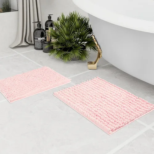 Vista 73 de Walensee Alfombra de baño antideslizante (32x20, azul oscuro) absorbente de agua, súper suave, felpilla peluda, lavable a máquina, se seca