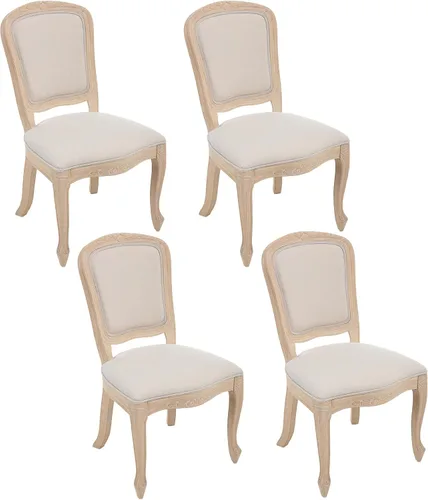 Vista 43 de Kmax Sillas de comedor estilo granja, patas de madera marrón, elegantes sillas de cocina copetudas, sillas de dormitorio francesas desgastadas