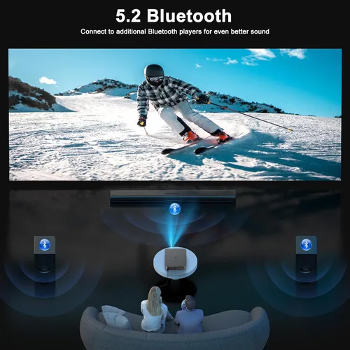Vista 13 de HAPPRUN Proyector al Aire Libre de 2500 Lumens ANSI con Aplicaciones de Transmisión Integradas, Resolución de Decodificación 4K, Audio Dolby, WiFi 6