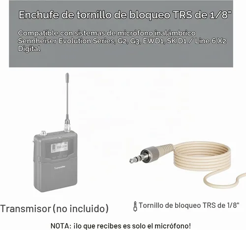 Vista 2 de J K Micrófono de condensador de solapa Lavalier Pro Beige MIC-J 050 compatible con transmisor inalámbrico Sennheiser