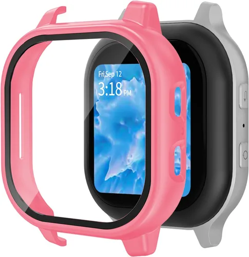 Vista 13 de Paquete de 2 fundas protectoras compatibles con Gabb Watch 3/3e, carcasa rígida de policarbonato duro con protector de pantalla de vidrio templado
