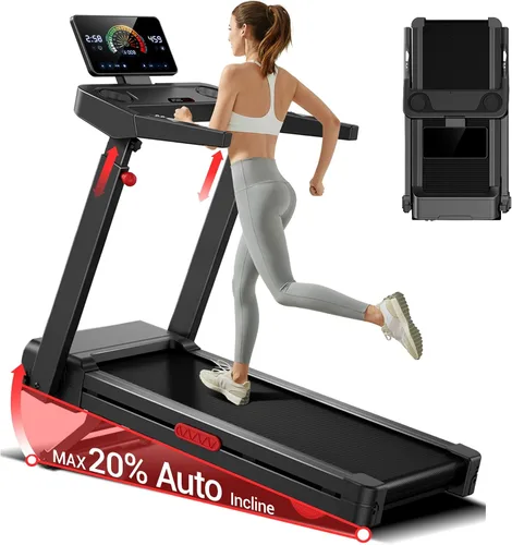Vista 8 de UMAY Fitness 20% Treadmill with Auto Incline, Running Foldable Treadmills