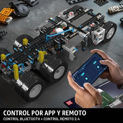 Vista 4 de Mould King Kit de bloques de camión de tractor, modelo MOC de bloques de construcción para construir, regalo para entusiastas de las colecciones