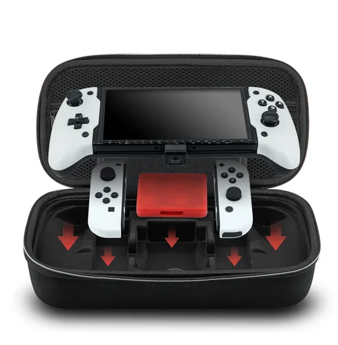 Vista 6 de ECHZOVE Switch OLED Controller Grip and Case - Ergonomic Handheld Controller with Six-Axis Gyroscope, Mapping Buttons, Type-C Charging - Hard Travel